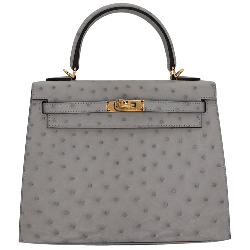 Hermès 25cm Kelly Sellier Etoupe Epsom Leather Gold Hardware