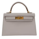 Hermès Kelly II Sellier Mini Gris Pale Epsom Leather Gold Hardware