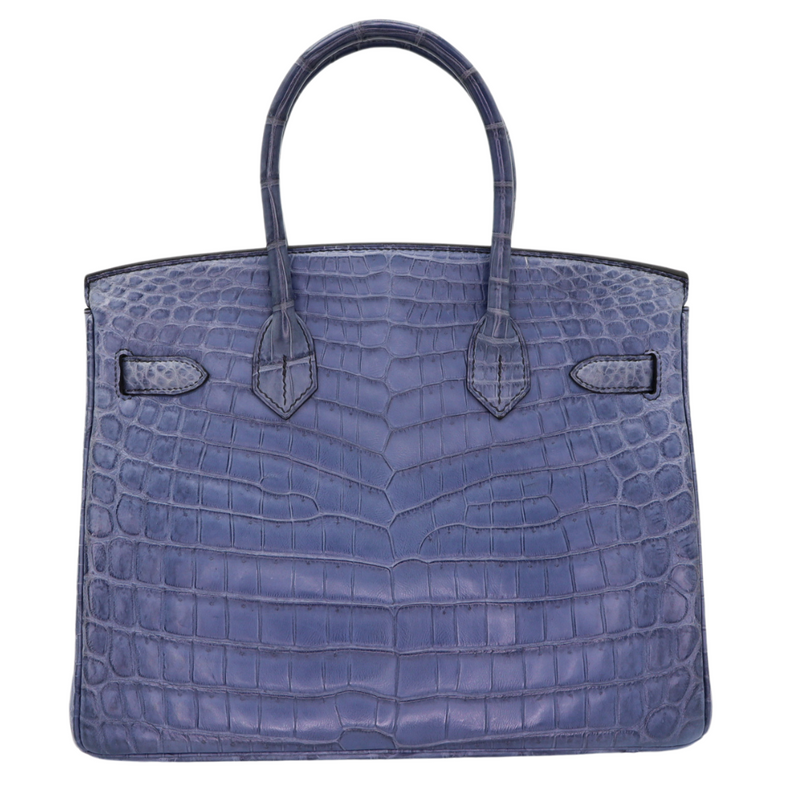 Hermes 30cm Birkin Bleu Brighton Matte Niloticus Crocodile Palladium H Prive Porter