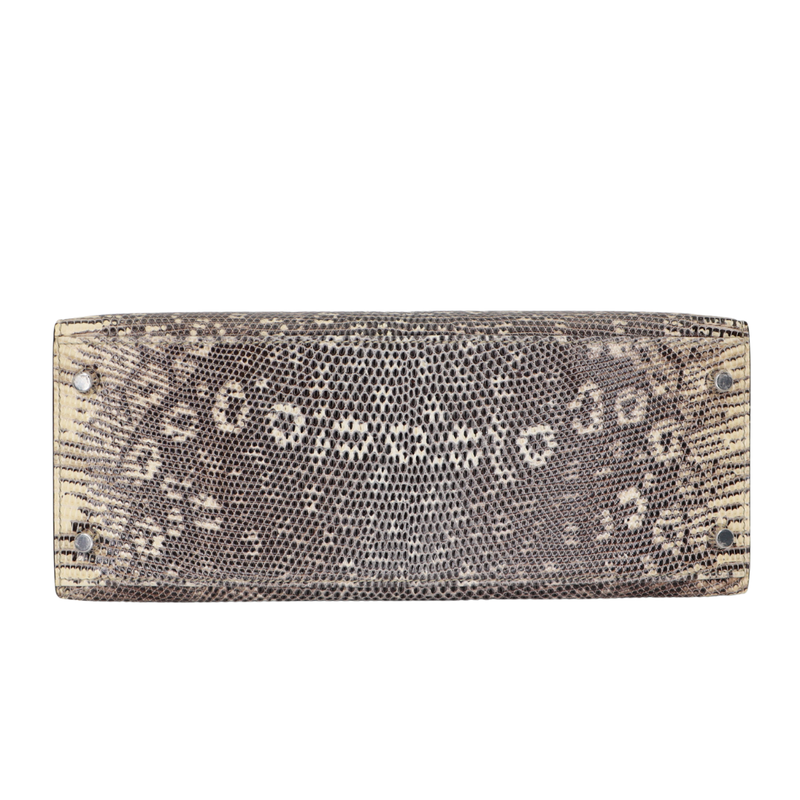 Hermès 28cm Kelly Sellier Ombre Lizard Palladium Hardware
