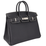 Hermès 25cm Birkin HSS Black Chèvre Leather Brushed Palladium Hardware