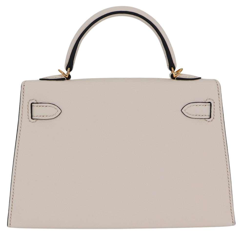 Hermès Kelly II Sellier Mini HSS Nata/Bordeaux Chèvre Leather Gold