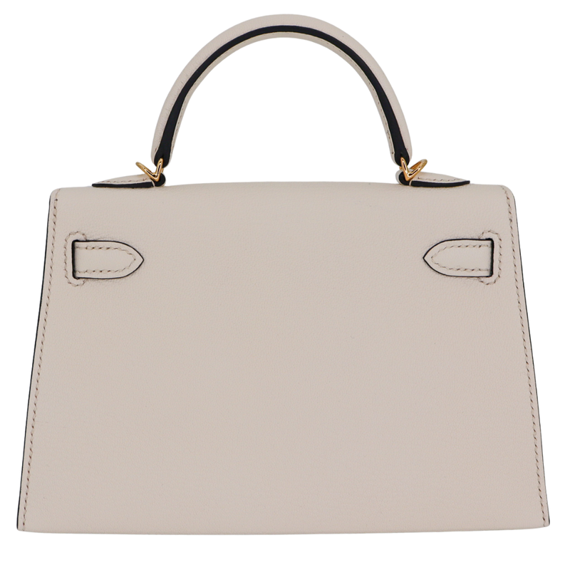Hermès Kelly II Sellier Mini HSS Nata/Bordeaux Chèvre Leather Gold Hardware