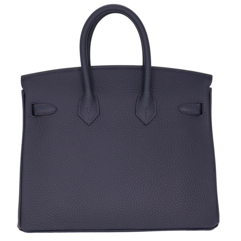 Hermès 25cm Birkin Bleu Nuit Togo Leather Palladium Hardware