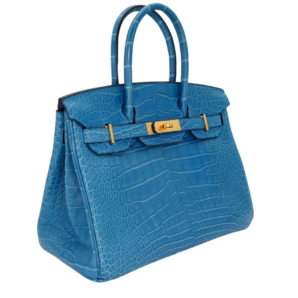 Hermès 30cm Birkin Mykonos Matte Alligator Gold Hardware – Privé