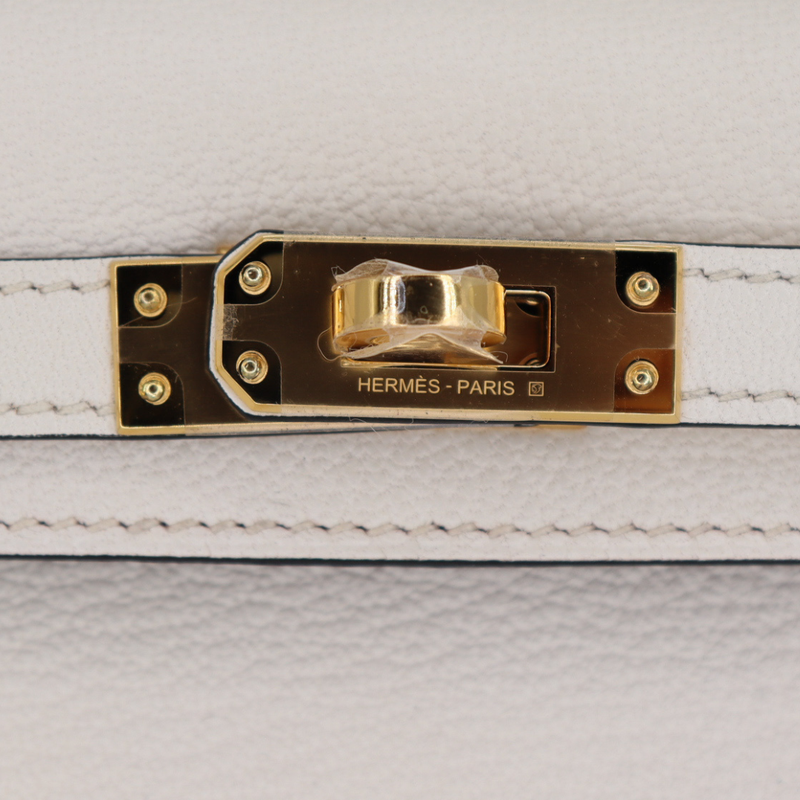 Hermès Kelly II Sellier Mini HSS Nata/Bordeaux Chèvre Leather Gold Hardware