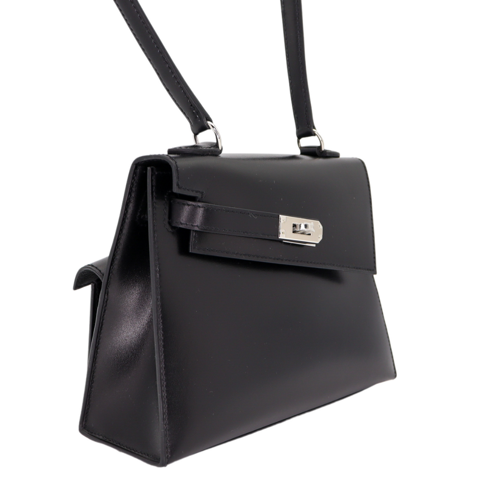 Hermès Kelly en Desordre Black Epsom Leather Palladium Hardware