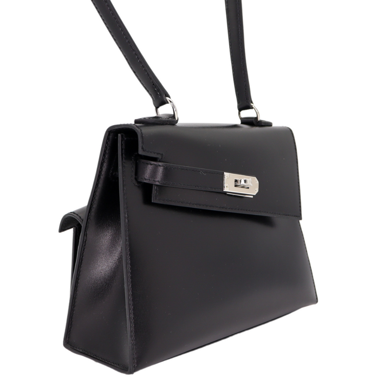 Hermès Kelly en Desordre Black Box Calf Leather Palladium Hardware