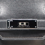 Hermès 30cm Birkin So Black Box Calf Leather Ruthenium Hardware