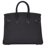 Hermès 25cm Birkin HSS Black Chèvre Leather Brushed Palladium Hardware