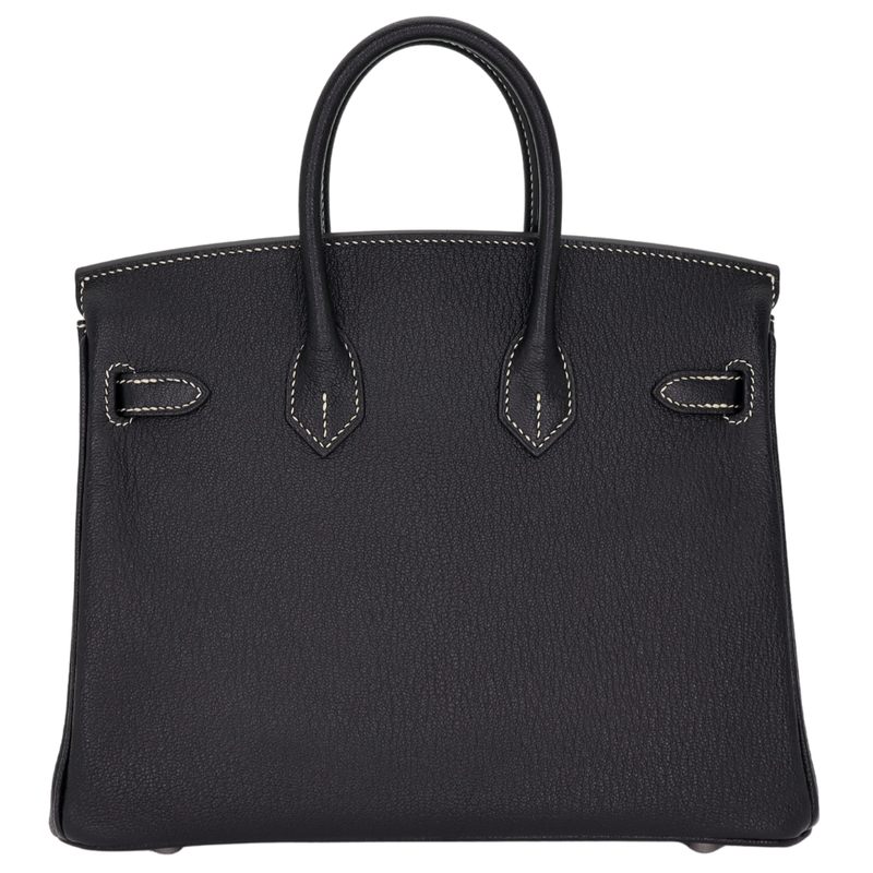 Hermès 25cm Birkin HSS Black Chèvre Leather Brushed Palladium Hardware