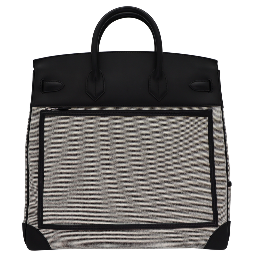 Hermès 40cm HAC Cargo Black (Noir) Toile/Evercalf Leather