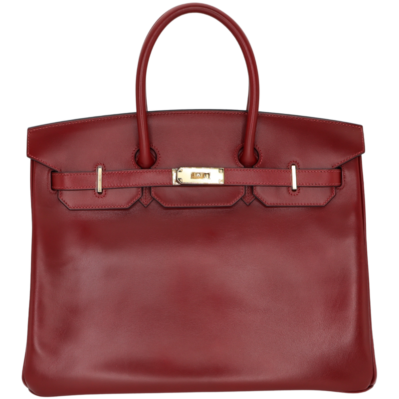 Hermès 35cm Birkin Rouge H Box Calf Leather Gold Hardware