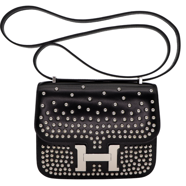 Hermès 18cm Constance Cloute Black Box Calf Palladium Hardware