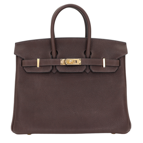 Hermès 25cm Birkin Ebene Barenia Faubourg Gold Hardware