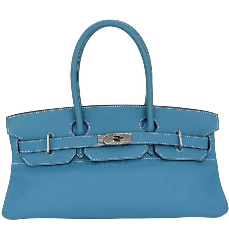 Hermès 42cm Birkin Shoulder JPG Bleu Jean Clemence Leather