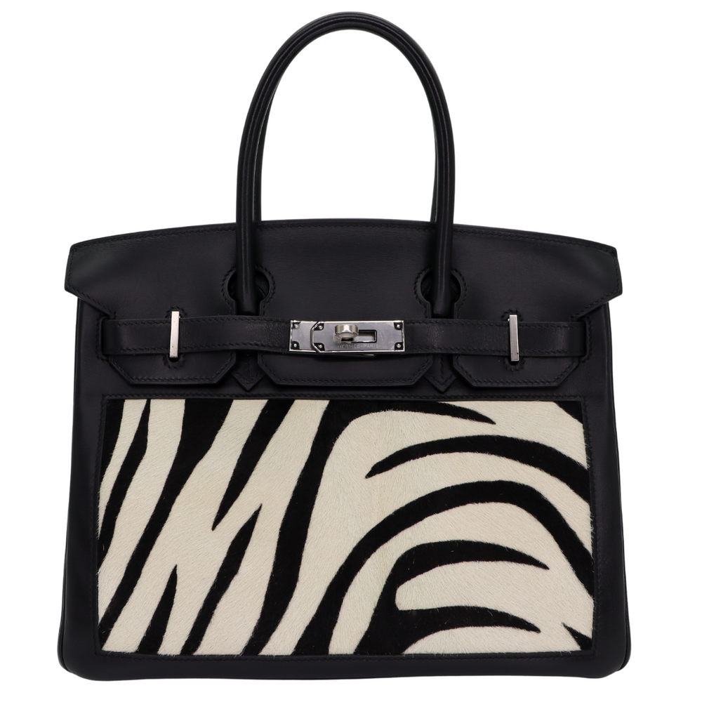 Hermès 30cm Birkin Black Zebra/Box Calf Leather Palladium Hardware Hermès 30cm Birkin Black Zebra/Box Calf Leather Palladium Hardware