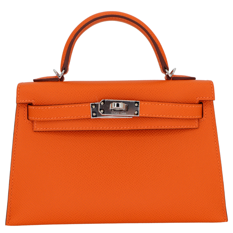 Hermès Kelly II Sellier Mini Orange Epsom Leather Palladium Hardware