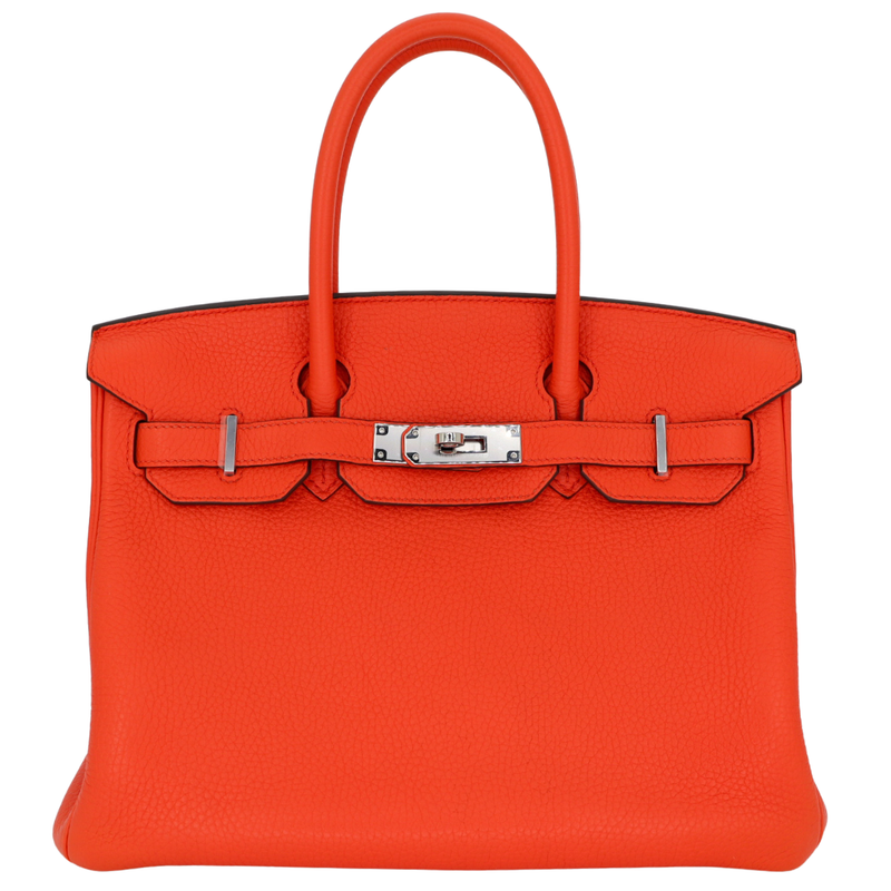 Hermès 30cm Birkin Verso Orange Poppy Clemence Leather Palladium