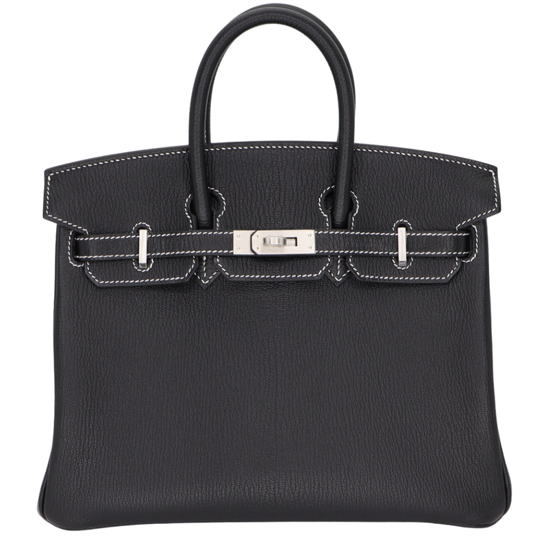 Hermès 25cm Birkin HSS Black Chèvre Leather with Brushed Palladium
