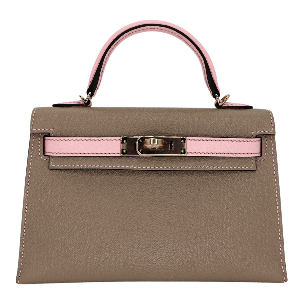 Hermès Kelly II Sellier Mini HSS Rose Sakura/ Nata Chevre Leather