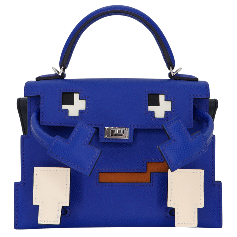 Hermès Kelly Doll Picto Bleu Royale Epsom Leather Palladium Hardware