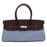 Hermès 42cm Shoulder Birkin Denim Palladium Hardware