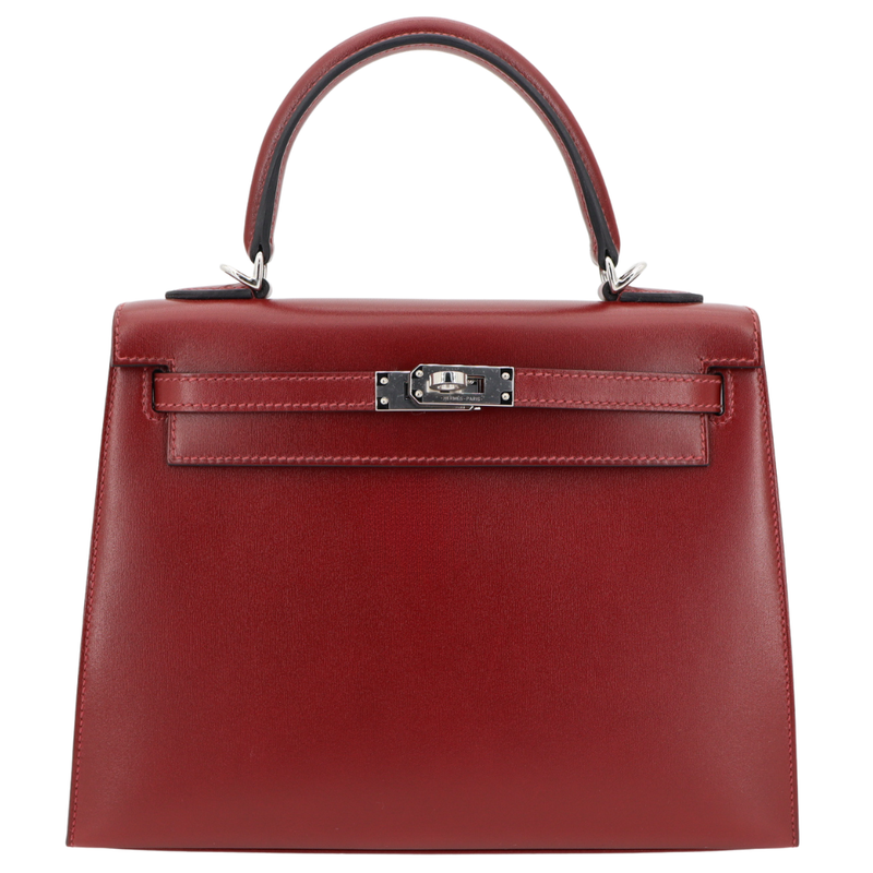 Hermès 25cm Kelly Sellier Rouge H Box Calf Leather Palladium Hardware