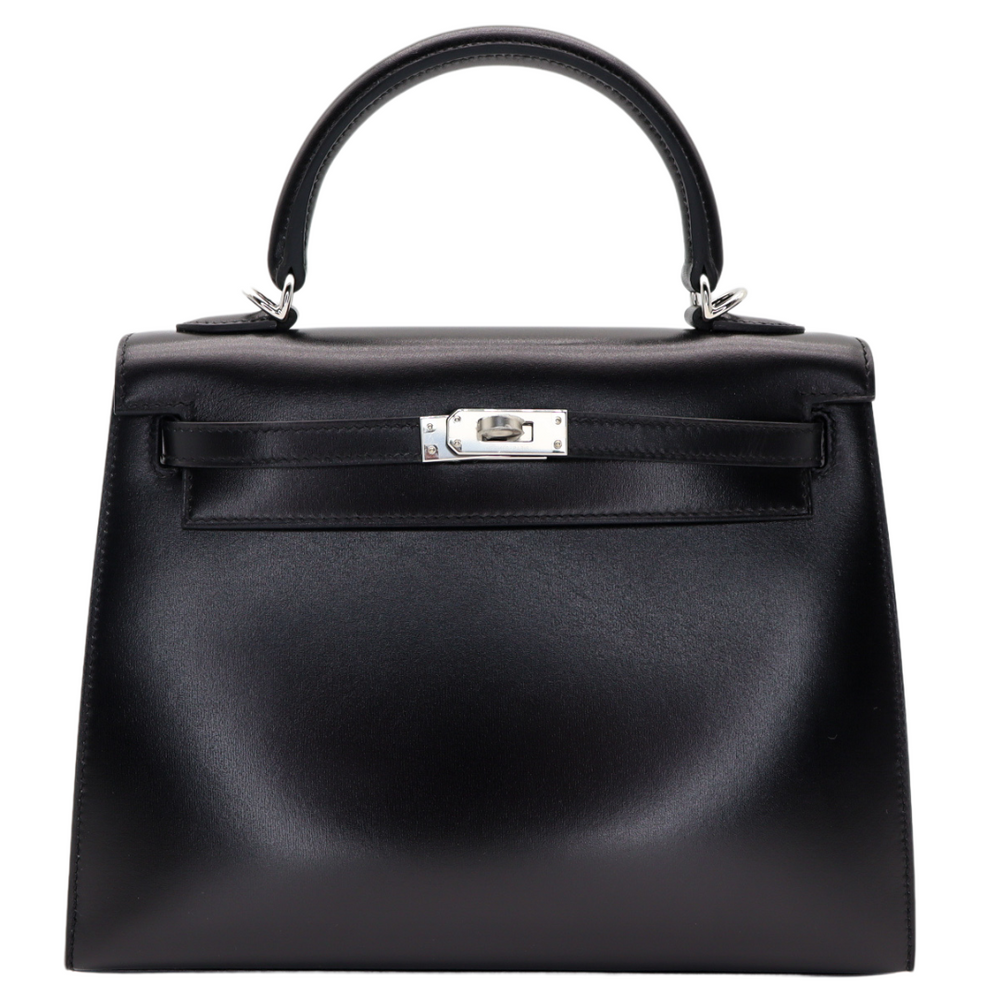 Hermès 25cm Kelly Sellier Black Box Calf Leather Gold Hardware