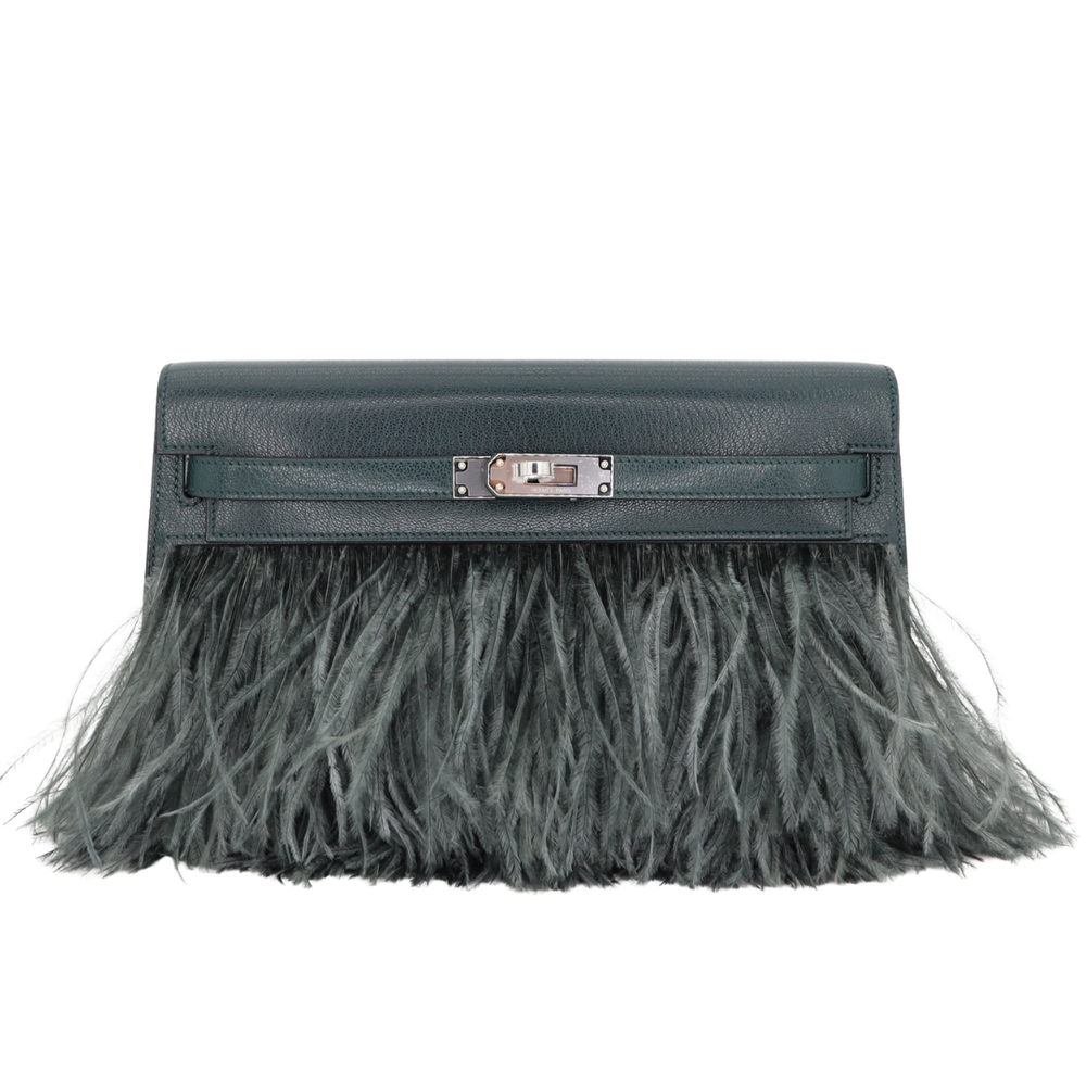 ＊tata＊ HERMES Hermès Kelly Elan Foile's Vert Cypress/Vert Mangrove Chèvre