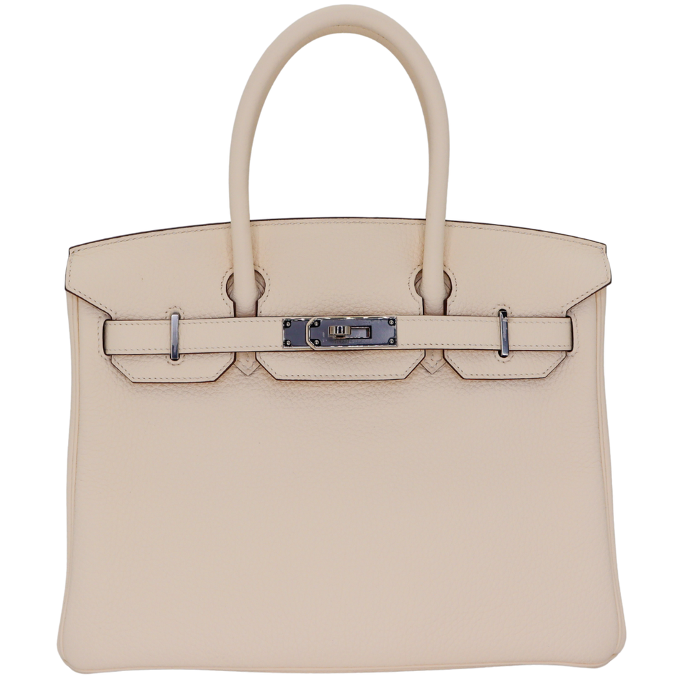 Hermès 30cm Birkin Nata Clemence Leather Palladium Hardware