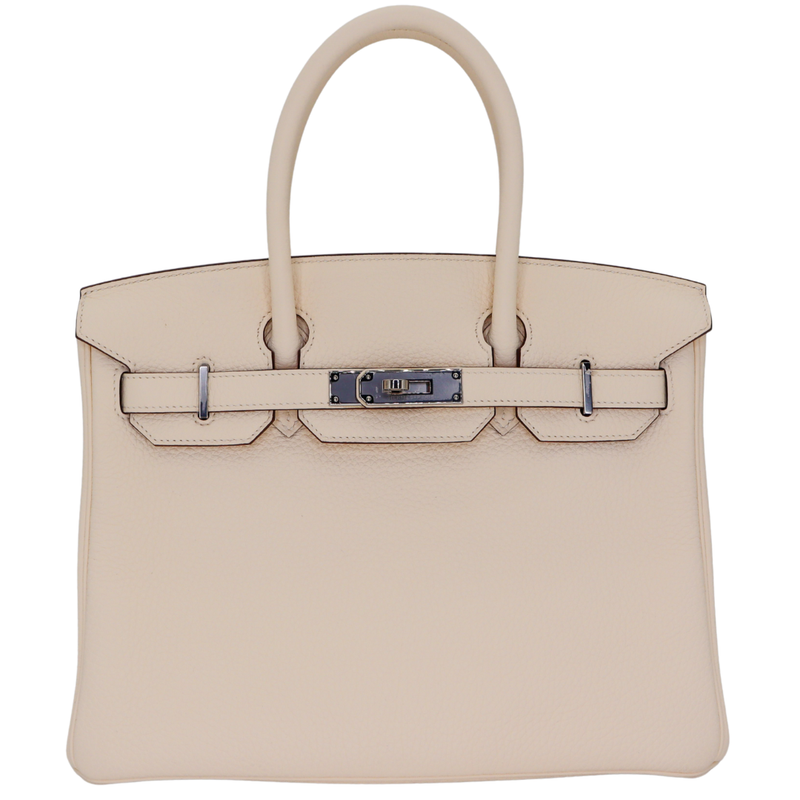 Hermès 30cm Birkin Nata Clemence Leather Palladium Hardware