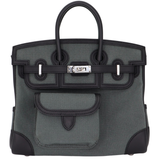 Hermès 25cm Birkin Cargo Vert Mangrove Toile/Swift Leather Palladium Hardware