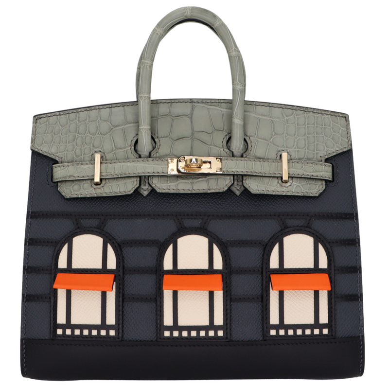 Hermès 20cm Birkin Sellier Faubourg House Rainy Day Jour de Pluie Permabrass Hardware