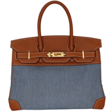 Hermès 30cm Birkin Gold Denim/Togo Leather Gold Hardware