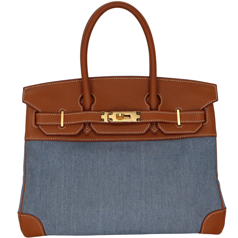 Hermès 30cm Birkin Gold Denim/Togo Leather Gold Hardware