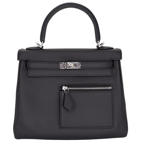 Hermès 25cm Kelly Colormatic Black Swift Leather Palladium Hermès 25cm Kelly Colormatic Black Swift Leather Palladium