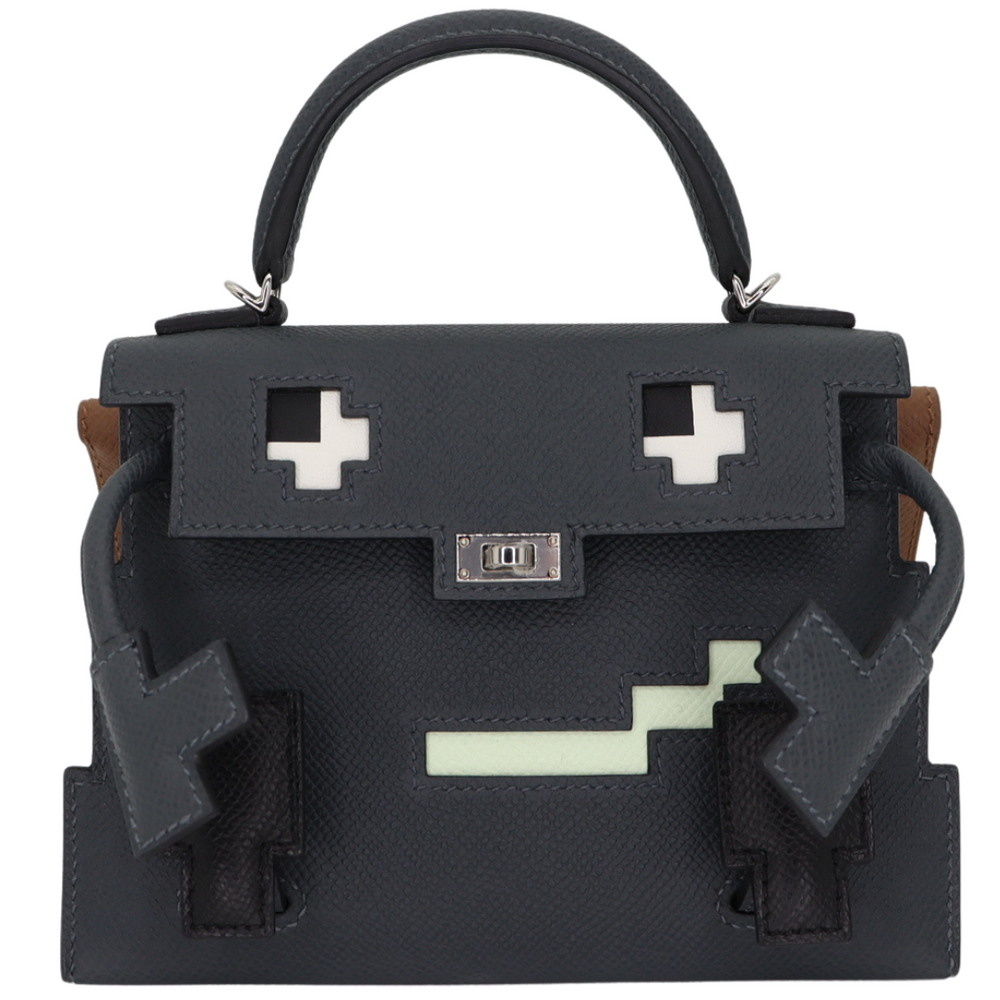 Hermès Kelly Doll Picto Gris Misty Epsom Leather Palladium