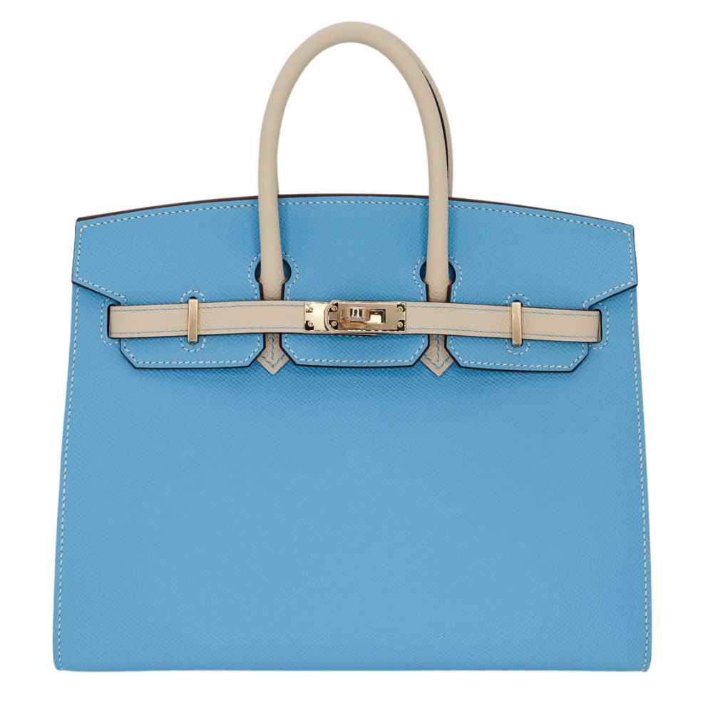Hermès 25cm Birkin Sellier Celeste Epsom Leather Palladium