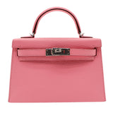 Hermès Kelly II Sellier Mini Verso Rose Confetti/Orange Chevre Leather Palladium Hardware