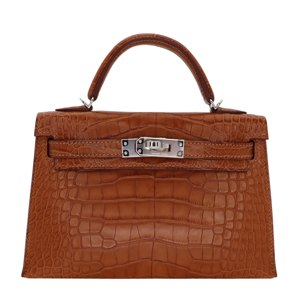 Hermès Kelly II Sellier Mini Vert Cypress Matte Alligator Gold