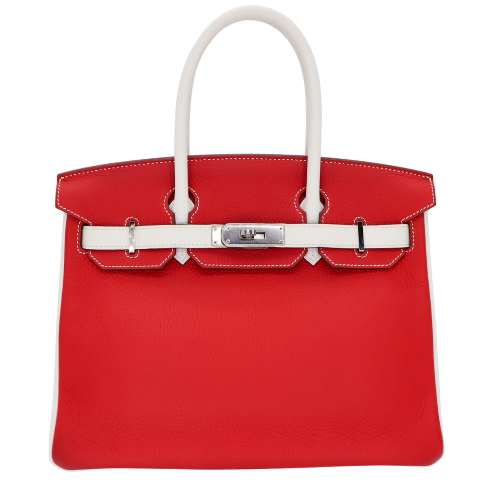 Hermès 30cm Birkin HSS Rouge Casaque/White (Blanc) Clemence