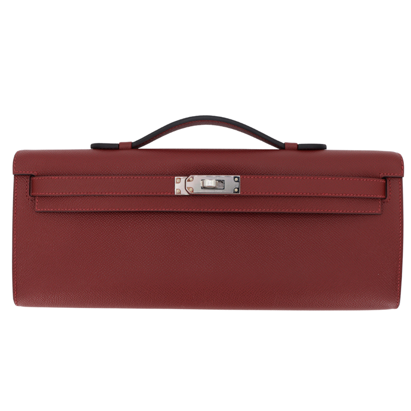 Hermès Kelly Cut Rouge H Epsom Leather Palladium Hardware