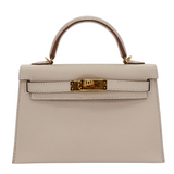 Hermès Kelly II Sellier Mini Craie Epsom Leather Gold Hardware