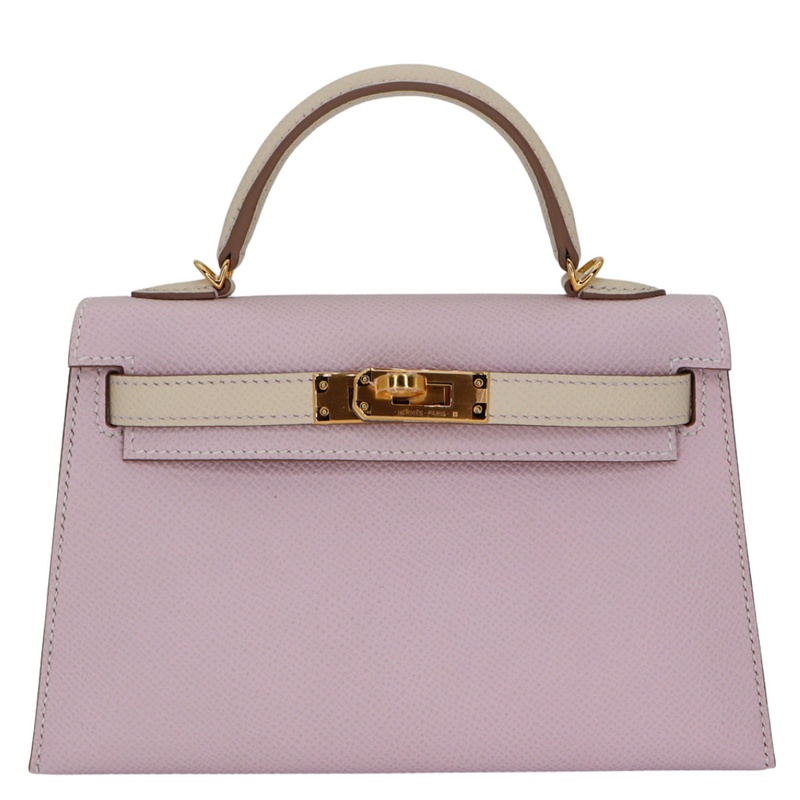 Hermès Mini Kelly II HSS Mauve Pale/Craie Epsom Gold Hardware
