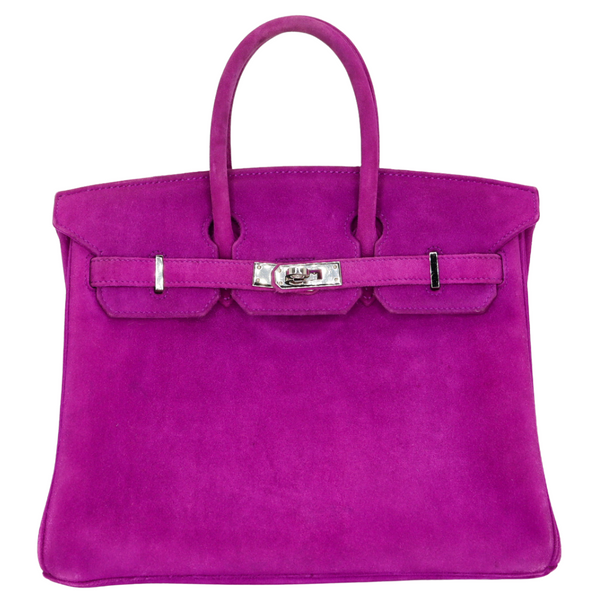 Hermès 25cm Birkin Doblis Ultraviolet Suede Palladium Hardware