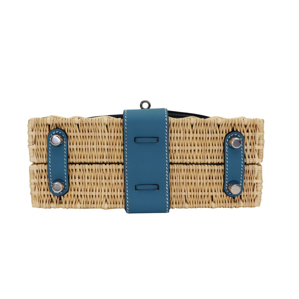Hermès Kelly II Sellier Mini Picnic Bleu Jean Swift Leather
