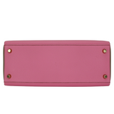 Hermès 28cm Kelly Retourne HSS Bubblegum/Gris Tourterelle Chèvre Leather Brushed Gold Hardware