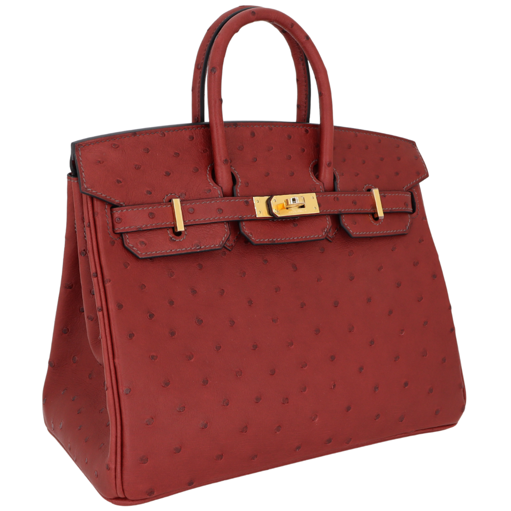 Hermès 25cm Birkin Rouge H Ostrich Gold Hardware – Privé Porter