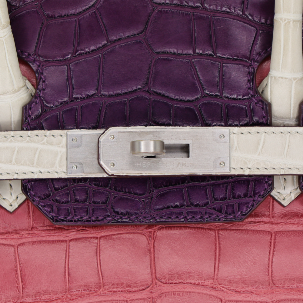 Hermès 30cm Birkin HSS Vanille/ Mimosa Matte Alligator Palladium